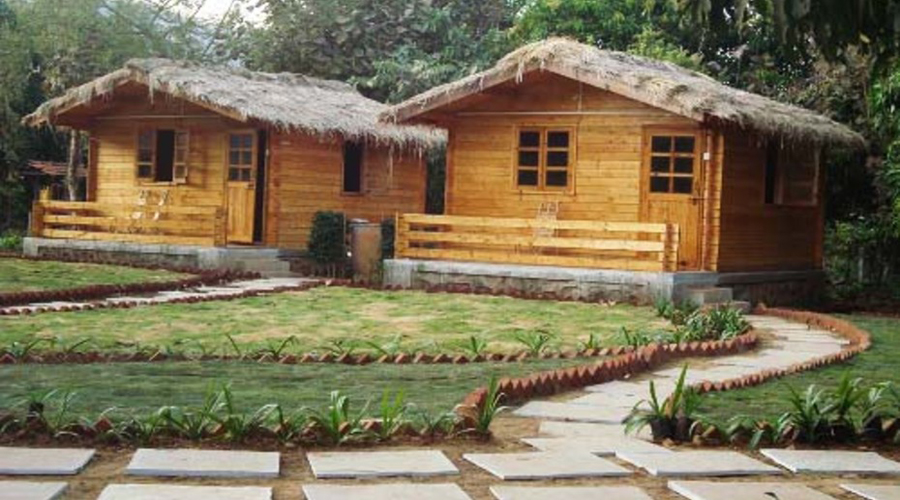 krishivan alibaug wooden huts